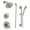 Delta Monitor 17 Series Dual Function Pressure Balanced Shower System with Integrated Volume Control, Shower Head, and Hand Shower - Includes Rough-In Valves