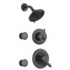 Delta Monitor 17 Series Dual Function Pressure Balanced Shower System with Integrated Volume Control, Shower Head, and 2 Body Sprays - Includes Rough-In Valves