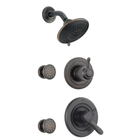 Delta Monitor 17 Series Dual Function Pressure Balanced Shower System with Integrated Volume Control, Shower Head, and 2 Body Sprays - Includes Rough-In Valves 1 Delta Monitor 17 Series Dual Function Pressure Balanced Shower System with Integrated Volume Control, Shower Head, and 2 Body Sprays - Includes Rough-In Valves