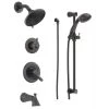 Delta Monitor 17 Series Pressure Balanced Tub and Shower System with Volume Control, Shower Head, Hand Shower, and Slide Bar - Includes Rough-In Valves