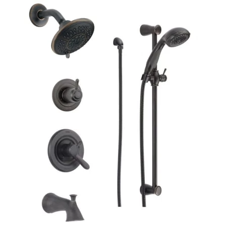 Delta Monitor 17 Series Pressure Balanced Tub and Shower System with Volume Control, Shower Head, Hand Shower, and Slide Bar - Includes Rough-In Valves 1 Delta Monitor 17 Series Pressure Balanced Tub and Shower System with Volume Control, Shower Head, Hand Shower, and Slide Bar - Includes Rough-In Valves