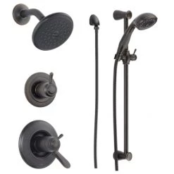 Delta TempAssure 17T Series Thermostatic Shower System with Integrated Volume Control, Shower Head, and Hand Shower - Includes Rough-In Valves