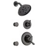 Delta Monitor 17 Series Dual Function Pressure Balanced Shower System with Integrated Volume Control, Shower Head, and 2 Body Sprays - Includes Rough-In Valves