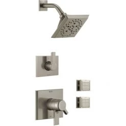 Delta Monitor 17 Series Dual Function Pressure Balanced Shower System with Integrated Volume Control, Shower Head, and 2 Body Sprays - Includes Rough-In Valves