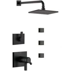 Delta TempAssure 17T Series Thermostatic Shower System with Integrated Volume Control, Shower Head, and 3 Body Sprays - Includes Rough-In Valves