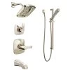 Delta Monitor 14 Series Pressure Balanced Shower System with Shower Head, Handshower, Slide Bar, and Tub Spout - Includes Rough-In Valves
