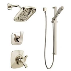 Delta Monitor 17 Series Pressure Balanced Shower System with Shower Head, Handshower, and Slide Bar - Includes Integrated Volume Control and Rough-In Valves