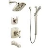 Delta Monitor 17 Series Pressure Balanced Shower System with Shower Head, Handshower, Slide Bar, and Tub Spout - Includes Integrated Volume Control and Rough-In Valves