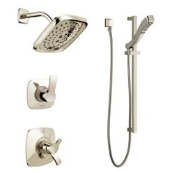 Delta TempAssure 17T Series Thermostatic Shower System with Shower Head, Handshower, and Slide Bar - Includes Integrated Volume Control and Rough-In Valves
