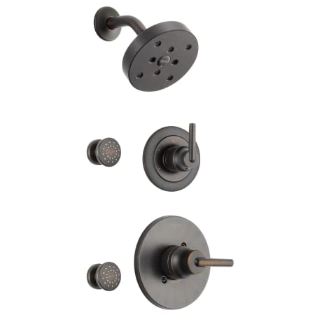 Delta Monitor 14 Series Single Function Pressure Balanced Shower System with Shower Head, and 2 Body Sprays - Includes Rough-In Valves 1 Delta Monitor 14 Series Single Function Pressure Balanced Shower System with Shower Head, and 2 Body Sprays - Includes Rough-In Valves