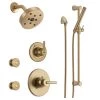 Delta Monitor 14 Series Single Function Pressure Balanced Shower System with Shower Head, 2 Body Sprays and Hand Shower - Includes Rough-In Valves