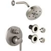 Delta Trinsic Pressure Balanced Shower System with Shower Head, Shower Arm, Bodysprays, Valve Trim and MultiChoice Rough-In