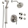 Delta Trinsic Pressure Balanced Shower System with Shower Head, Shower Arm, Hand Shower, Slide Bar, Bodysprays, Hose, Valve Trim and MultiChoice Rough-In