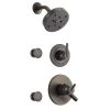 Delta Monitor 17 Series Dual Function Pressure Balanced Shower System with Integrated Volume Control, Shower Head, and 2 Body Sprays - Includes Rough-In Valves