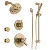 Delta Monitor 17 Series Dual Function Pressure Balanced Shower System with Integrated Volume Control, Shower Head, 2 Body Sprays and Hand Shower - Includes Rough-In Valves