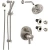 Delta Trinsic Pressure Balanced Shower System with Shower Head, Shower Arm, Hand Shower, Slide Bar, Bodysprays, Hose, Valve Trim and MultiChoice Rough-In