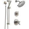 Delta TempAssure 17T Series Thermostatic Shower System with Integrated Volume Control, Shower Head, and Hand Shower - Includes Rough-In Valves