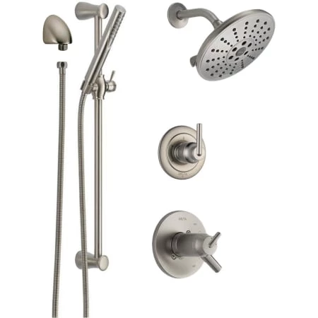 Delta TempAssure 17T Series Thermostatic Shower System with Integrated Volume Control, Shower Head, and Hand Shower - Includes Rough-In Valves 1 Delta TempAssure 17T Series Thermostatic Shower System with Integrated Volume Control, Shower Head, and Hand Shower - Includes Rough-In Valves