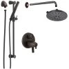 Delta Trinsic Thermostatic Shower System with Shower Head, Shower Arm, Hand Shower, Slide Bar, Hose, Valve Trim and MultiChoice Rough-In