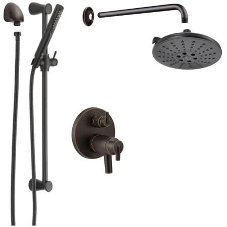Delta Trinsic Thermostatic Shower System with Shower Head, Shower Arm, Hand Shower, Slide Bar, Hose, Valve Trim and MultiChoice Rough-In 1 Delta Trinsic Thermostatic Shower System with Shower Head, Shower Arm, Hand Shower, Slide Bar, Hose, Valve Trim and MultiChoice Rough-In