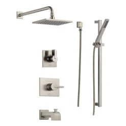 Delta Monitor 14 Series Pressure Balanced Tub and Shower System with Shower Head, Hand Shower, and Slide Bar - Includes Rough-In Valves
