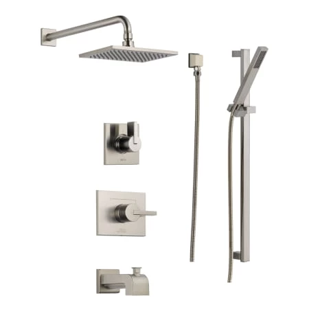 Delta Monitor 14 Series Pressure Balanced Tub and Shower System with Shower Head, Hand Shower, and Slide Bar - Includes Rough-In Valves 1 Delta Monitor 14 Series Pressure Balanced Tub and Shower System with Shower Head, Hand Shower, and Slide Bar - Includes Rough-In Valves