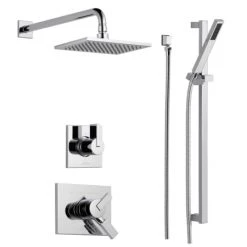 Delta Monitor 17 Series Dual Function Pressure Balanced Shower System with Integrated Volume Control, Shower Head, and Hand Shower - Includes Rough-In Valves