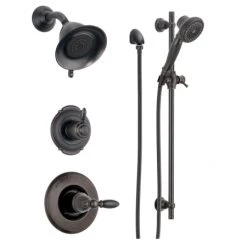 Delta Monitor 14 Series Single Function Pressure Balanced Shower System with Shower Head, and Hand Shower - Includes Rough-In Valves