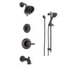 Delta Monitor 14 Series Pressure Balanced Tub and Shower System with Shower Head, Hand Shower, and Slide Bar - Includes Rough-In Valves