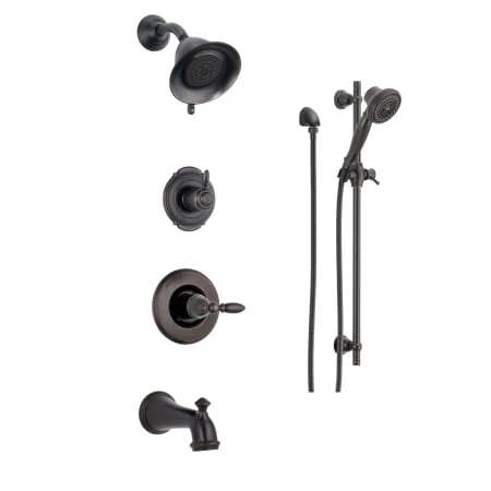Delta Monitor 14 Series Pressure Balanced Tub and Shower System with Shower Head, Hand Shower, and Slide Bar - Includes Rough-In Valves 1 Delta Monitor 14 Series Pressure Balanced Tub and Shower System with Shower Head, Hand Shower, and Slide Bar - Includes Rough-In Valves