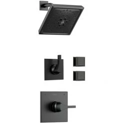 Delta Monitor 14 Series Single Function Pressure Balanced Shower System with Shower Head and 2 Body Sprays - Includes Rough-In Valves