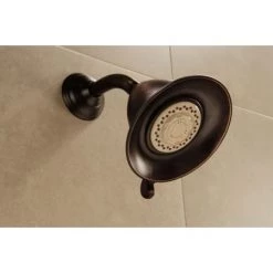 Delta 2.5 GPM Victorian Multi Function Shower Head with Touch-Clean® - Limited Lifetime Warranty -Delta Faucet Store delta rp34355 installed shower head in venetian bronze 2224