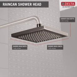 Delta 2.5 GPM 8" Wide Metal Raincan Shower Head with Touch-Clean® Technology - Limited Lifetime Warranty 9 Delta 2.5 GPM 8" Wide Metal Raincan Shower Head with Touch-Clean® Technology - Limited Lifetime Warranty -Delta Faucet Store delta rp53496 alternate view 82