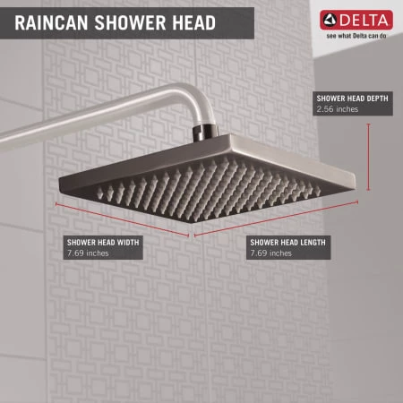 Delta 2.5 GPM 8" Wide Metal Raincan Shower Head with Touch-Clean® Technology - Limited Lifetime Warranty 4 Delta 2.5 GPM 8" Wide Metal Raincan Shower Head with Touch-Clean® Technology - Limited Lifetime Warranty - Image 4