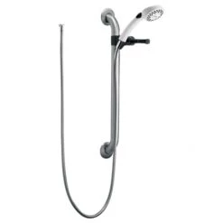 Delta 2.5 GPM Single Function Hand Shower with Grab Bar Hose, and Limited Lifetime Warranty