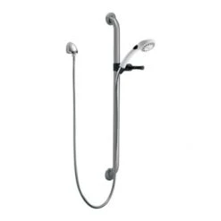 Delta 2.5 GPM Single Function Hand Shower with Grab Bar and Elbow - Limited Lifetime Warranty