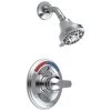 Delta Commercial Single Handle Monitor Shower Valve Shower Only Trim Only with Pressure Balance Cartridge and Handle less Shower Head