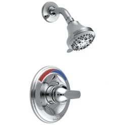 Delta Commercial Single Handle Monitor Shower Valve Shower Only Trim Only with Pressure Balance Cartridge and Handle less Shower Head