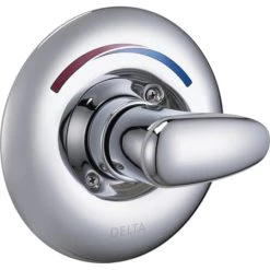 Delta Single Handle Shower Valve Trim Less Shower Head with Metal Lever Handle from the Commercial Series