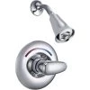 Delta Single Handle Shower Valve Trim with Metal Lever Handle and H2Okinetic Single Function Shower Head from the Commercial Series