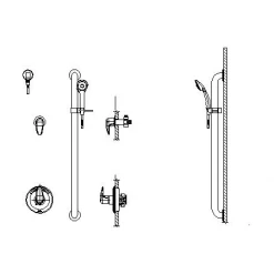 Delta Commercial Pressure Balanced Shower Trim with Handshower, Slide Bar, and Diverter - Less Rough-In Valve
