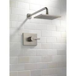 Delta Vero Monitor 14 Series Single Function Pressure Balanced Shower Only - Less Rough-In Valve -Delta Faucet Store delta t14253 installed shower head in brilliance stainless 153