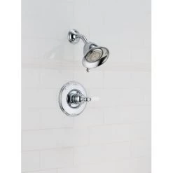 Delta Victorian Monitor 14 Series Single Function Pressure Balanced Shower Only - Less Handle and Rough-In Valve -Delta Faucet Store delta t14255 lhp installed shower trim in chrome 1640