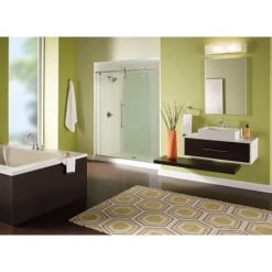 Delta Trinsic Monitor 14 Series Single Function Pressure Balanced Shower Only - Less Rough-In Valve -Delta Faucet Store delta t14259 overall room view in brilliance stainless 336