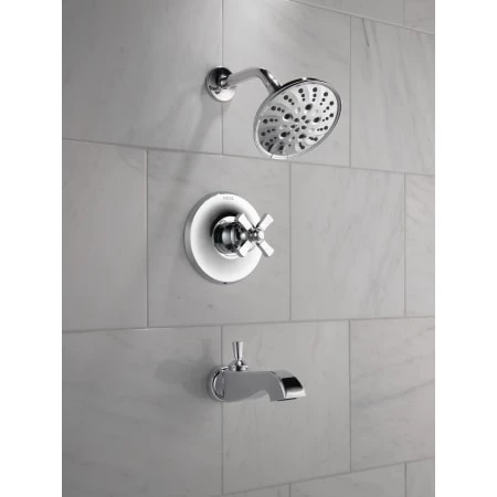 Delta Dorval Monitor 14 Series Single Function Pressure Balanced Tub and Shower - Less Handle and Rough-In Valve 6 Delta Dorval Monitor 14 Series Single Function Pressure Balanced Tub and Shower - Less Handle and Rough-In Valve - Image 6