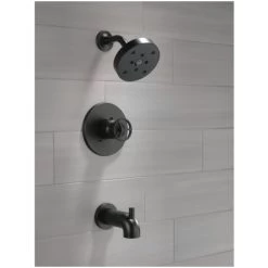 Delta Trinsic Tub and Shower Trim Package with 1.75 Single Function Shower Head and H2Okinetic Technology -Delta Faucet Store delta t14458 alternate image 135