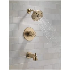Delta Trinsic Tub and Shower Trim Package with 1.75 Single Function Shower Head and H2Okinetic Technology -Delta Faucet Store delta t14458 alternate image 136