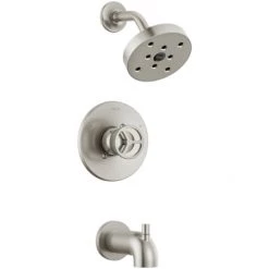 Delta Trinsic Tub and Shower Trim Package with 1.75 Single Function Shower Head and H2Okinetic Technology