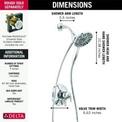 Delta Kayra Monitor 17 Series Dual Function Pressure Balanced Shower Only with In2ition and Integrated Volume Control - Less Rough-In Valve 9 Delta Kayra Monitor 17 Series Dual Function Pressure Balanced Shower Only with In2ition and Integrated Volume Control - Less Rough-In Valve -Delta Faucet Store delta t17233 i alternate image 79