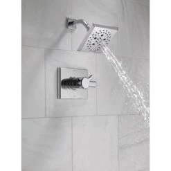 Delta Pivotal Shower Only Trim Package with 1.75 GPM Multi Function Shower Head -Delta Faucet Store delta t17299 in use 4 54